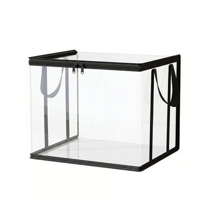 Large Clear Thick Plastic Storage Box with Hinged Lid