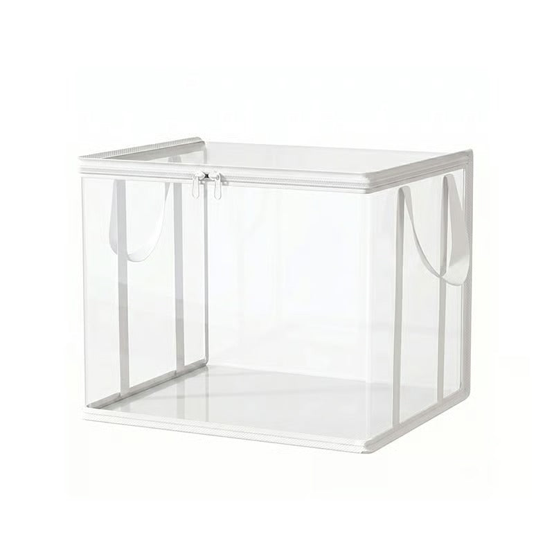 Large Clear Thick Plastic Storage Box with Hinged Lid