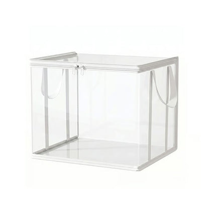Large Clear Thick Plastic Storage Box with Hinged Lid