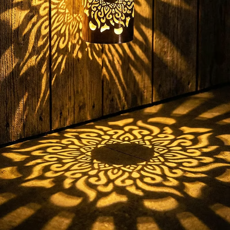 Solar Mandala Projector Wall Light