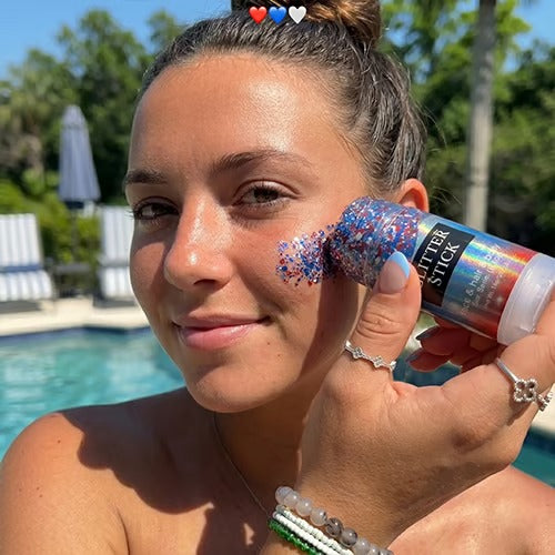 Red, white, and blue body flash sticks