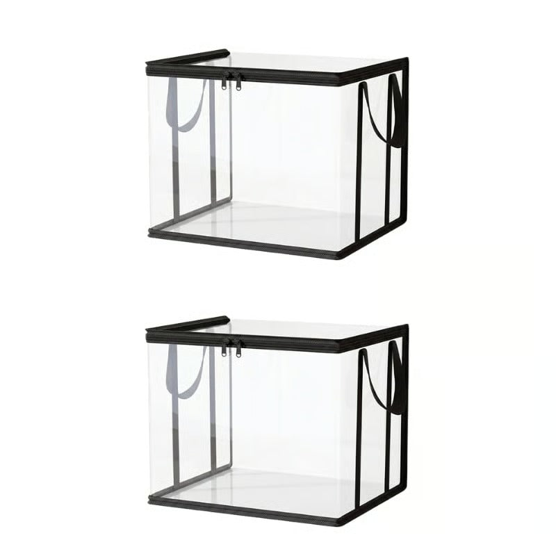 Large Clear Thick Plastic Storage Box with Hinged Lid