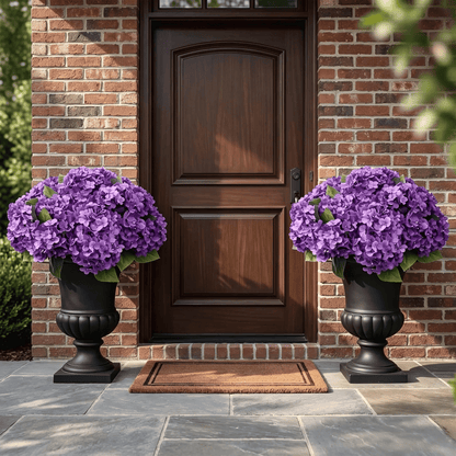Artificial Outdoor Hydrangea Flowers - UV resistant, Waterproof, Windproof