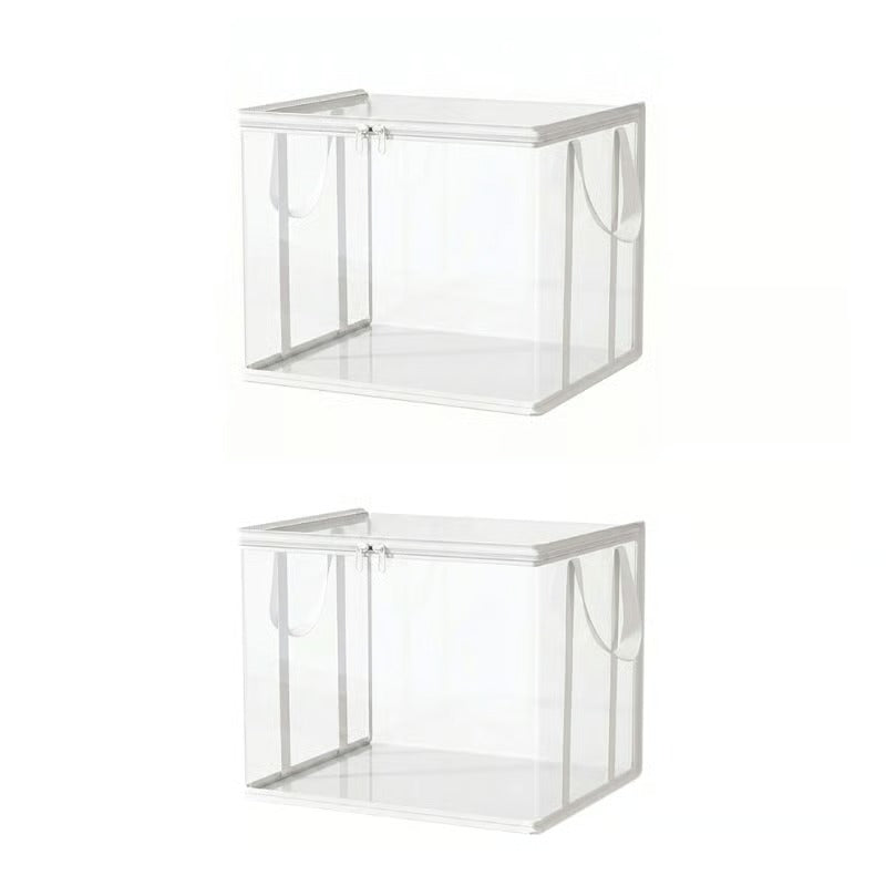 Large Clear Thick Plastic Storage Box with Hinged Lid