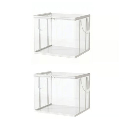 Large Clear Thick Plastic Storage Box with Hinged Lid