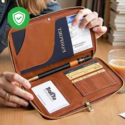 RFID Blocking Long Passport Wallet