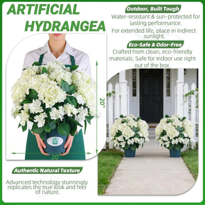 Artificial Outdoor Hydrangea Flowers - UV resistant, Waterproof, Windproof