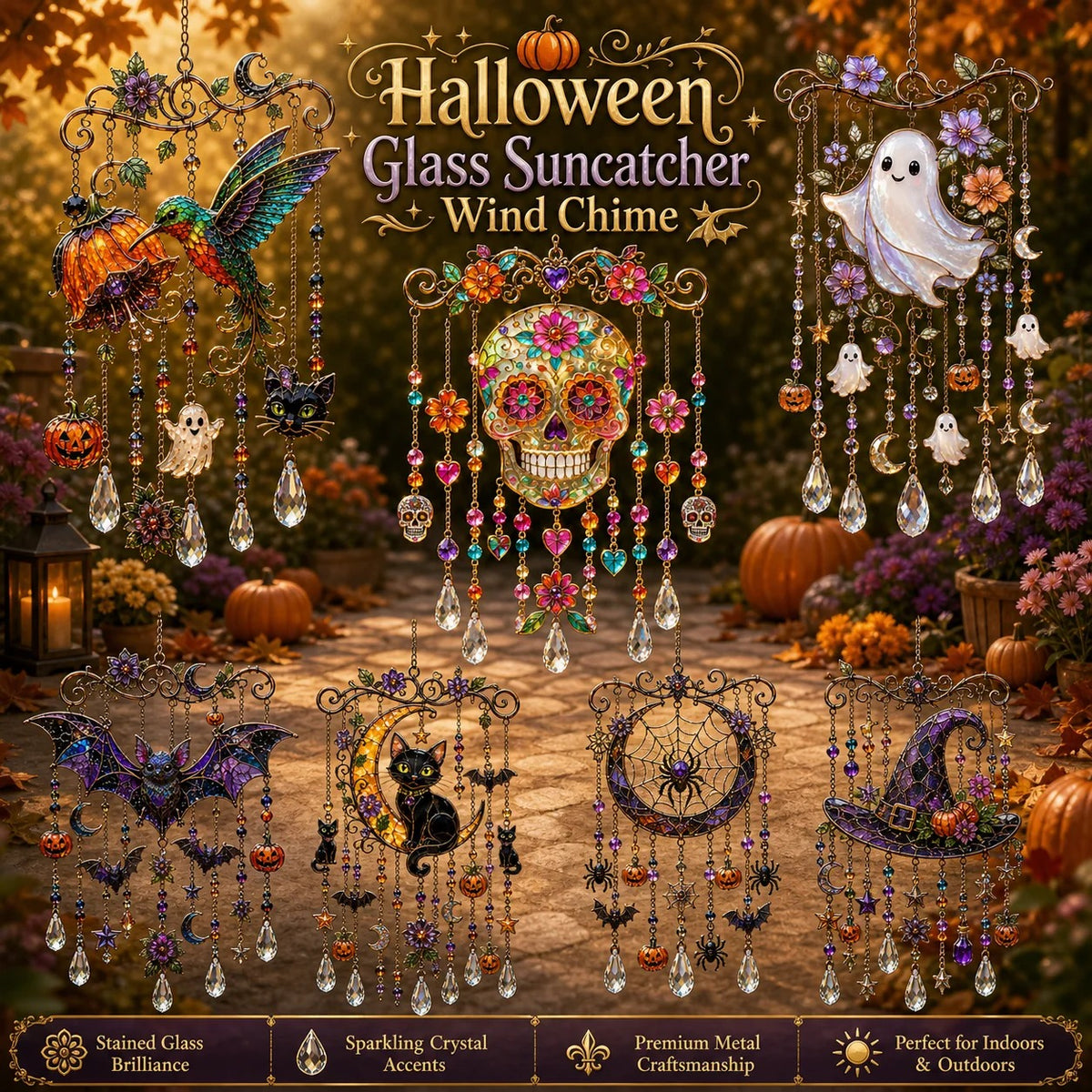 Halloween Sun Catcher Wind Chime