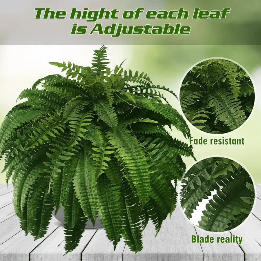 🔥 🌱 UV-Resistant Lifelike Artificial Boston Fern🌱
