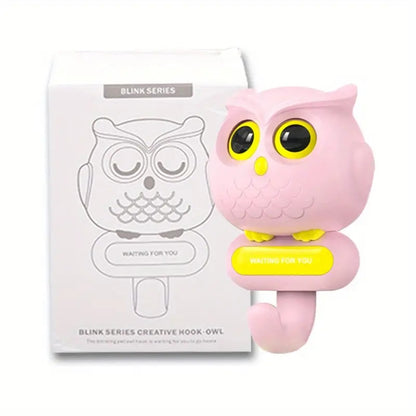 Adorable Owl Wall Hook with Moving Eyes – Punch-Free Adhesive Hanger for Home Organization & Fun Decor