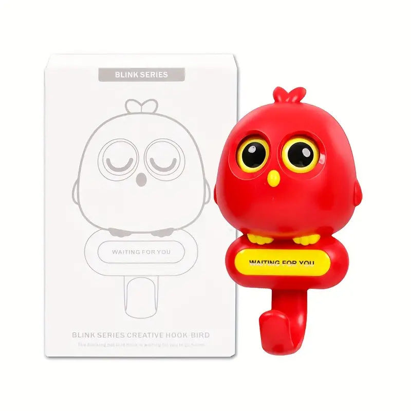 Adorable Owl Wall Hook with Moving Eyes – Punch-Free Adhesive Hanger for Home Organization & Fun Decor